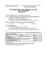 Đề kiểm tra học kì 1 năm học 2015-2016 môn Mĩ thuật 8 thời gian 45 phút